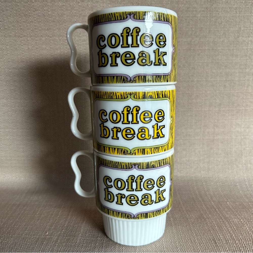 Vintage Stacking Mugs - Made in Japan (3) - Coffee Break